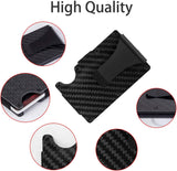 Carteras para Hombre, Clip de Dinero y Bloqueo RFID, Fibra de Carbono