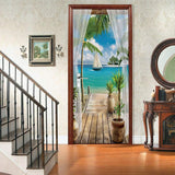 MUMOHO Mural de puerta 3D para puerta de oficina, decoración de interiores, dormitorio, sala de estar, baño, decoración de casa, 30.31 pulgadas 78.74 pulgadas