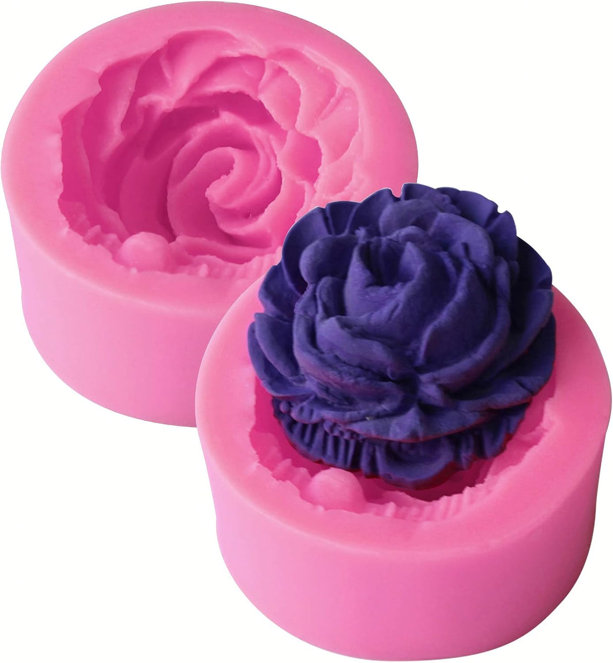 HengKe 2 moldes de silicona en forma de rosa con flores