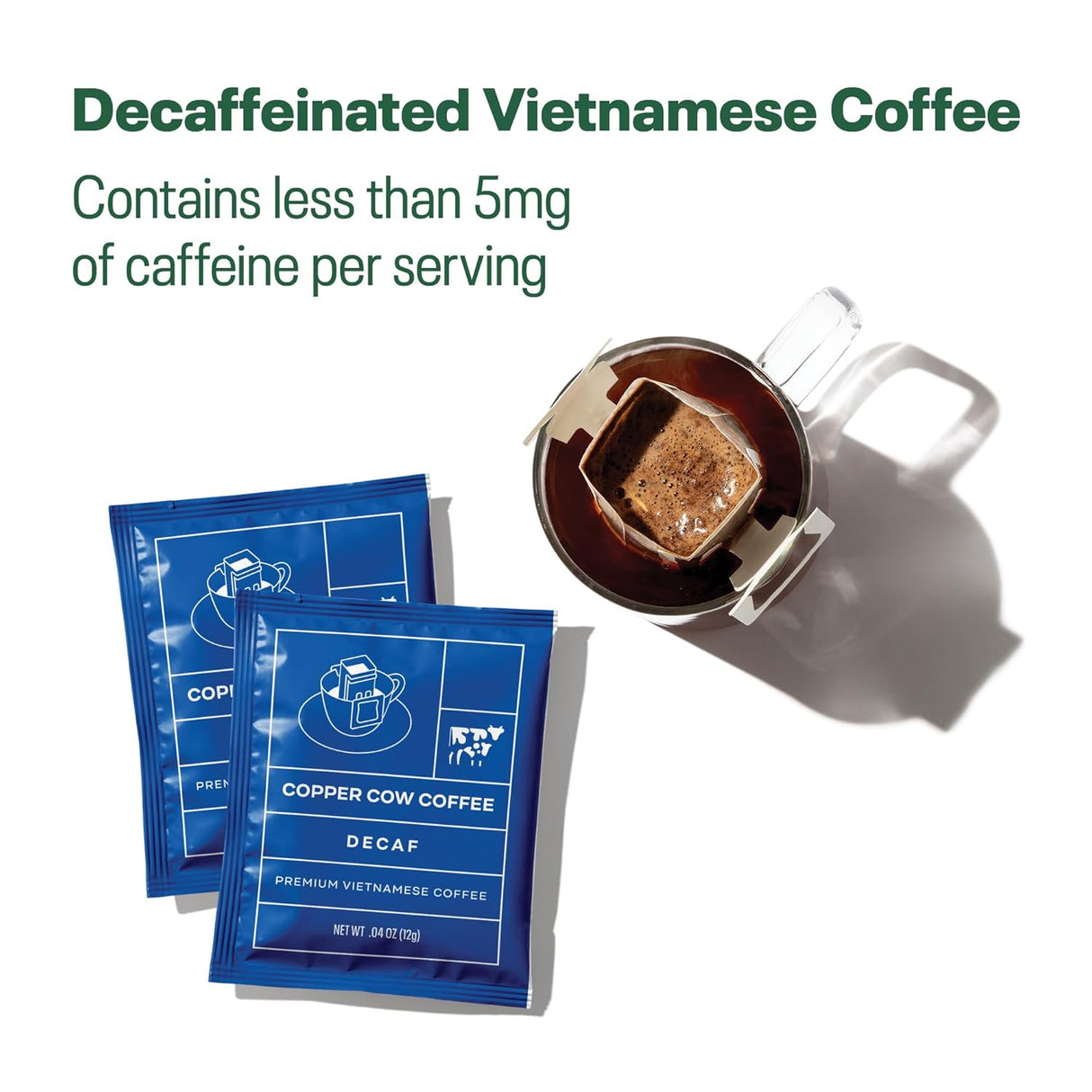 Café Vietnamita Decaf Copper Cow Coffee Sencillo Vainilla 16 uds