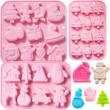Molde de Silicona Navideño 3 Pack, Ideal para Chocolates y Jabon