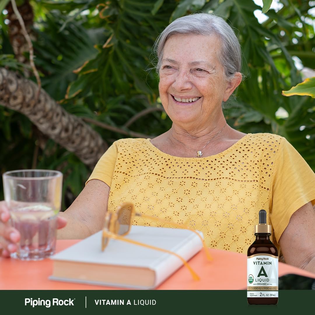 Vitamina A Líquida Piping Rock 2 fl oz No GMO Sin Gluten