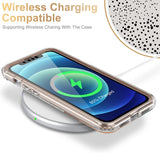 ESDOT Funda para iPhone 12, iPhone 12 Pro con protector de pantalla integrado, funda resistente con diseños de moda para mujeres y niñas, funda protectora para iPhone 12/12 Pro de 6.1 pulgadas, pintura abstracta