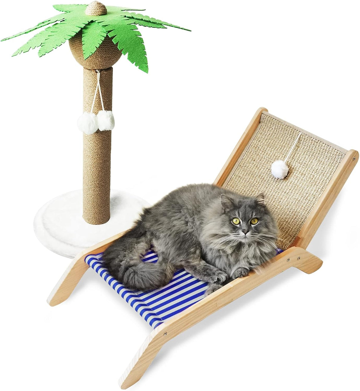 Hamaca para gatos con poste rascador