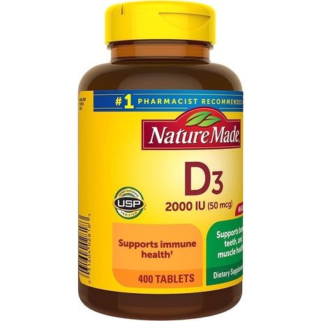 Suplemento de vitamina D3 2000 UI 100 unidades
