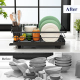 Escurridor de platos de acero inoxidable para cocina, 12"x15