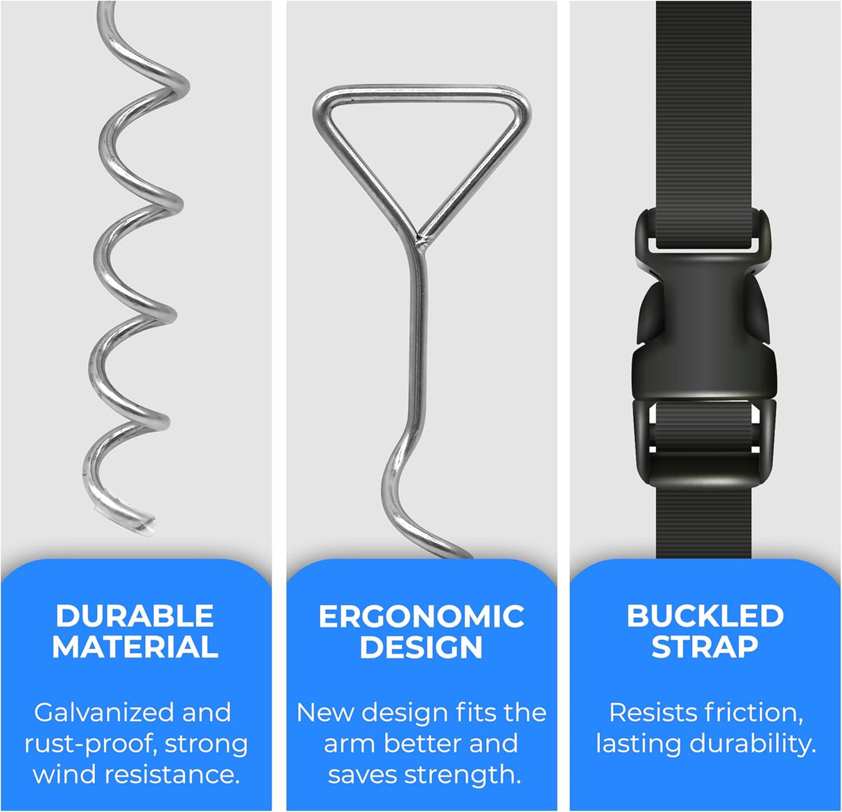 Kit de anclaje para cama elástica SereneLife, 4 estacas 15.75