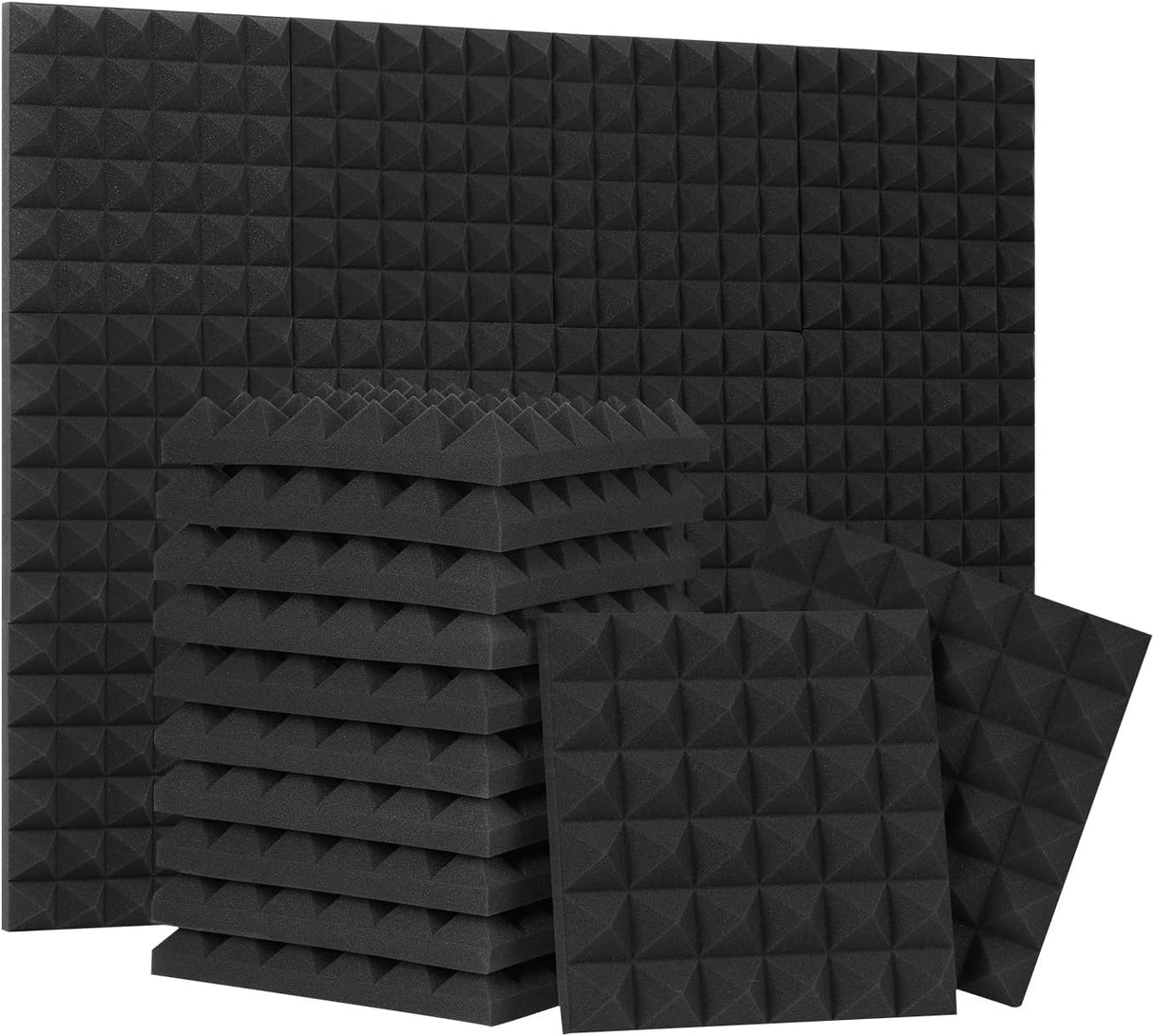 Paneles Acústicos Pyramid 24 Pack, Alta Densidad y Resistente