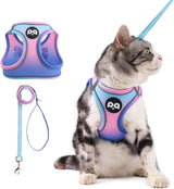 Arnés y Correa Ajustables para Gatos, con Tiras Reflectantes