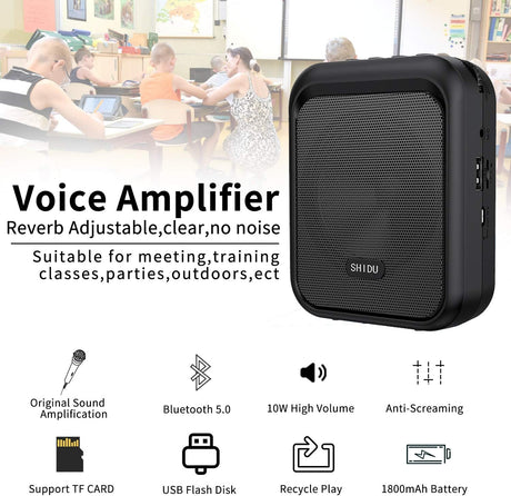 Amplificador de Voz Portátil Bluetooth con Micrófono 10W