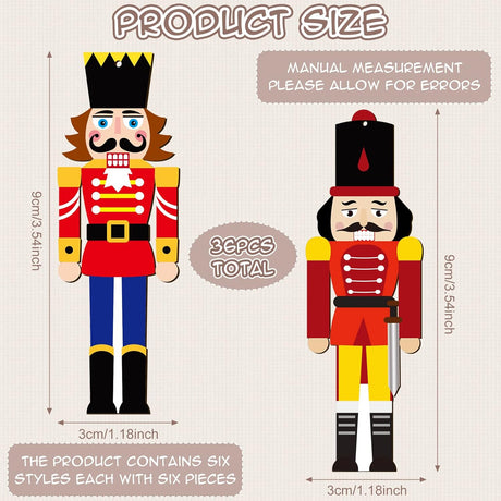 Figuras de Nuez Navideñas Maitys, 36 Piezas, 3.5 Pulgadas