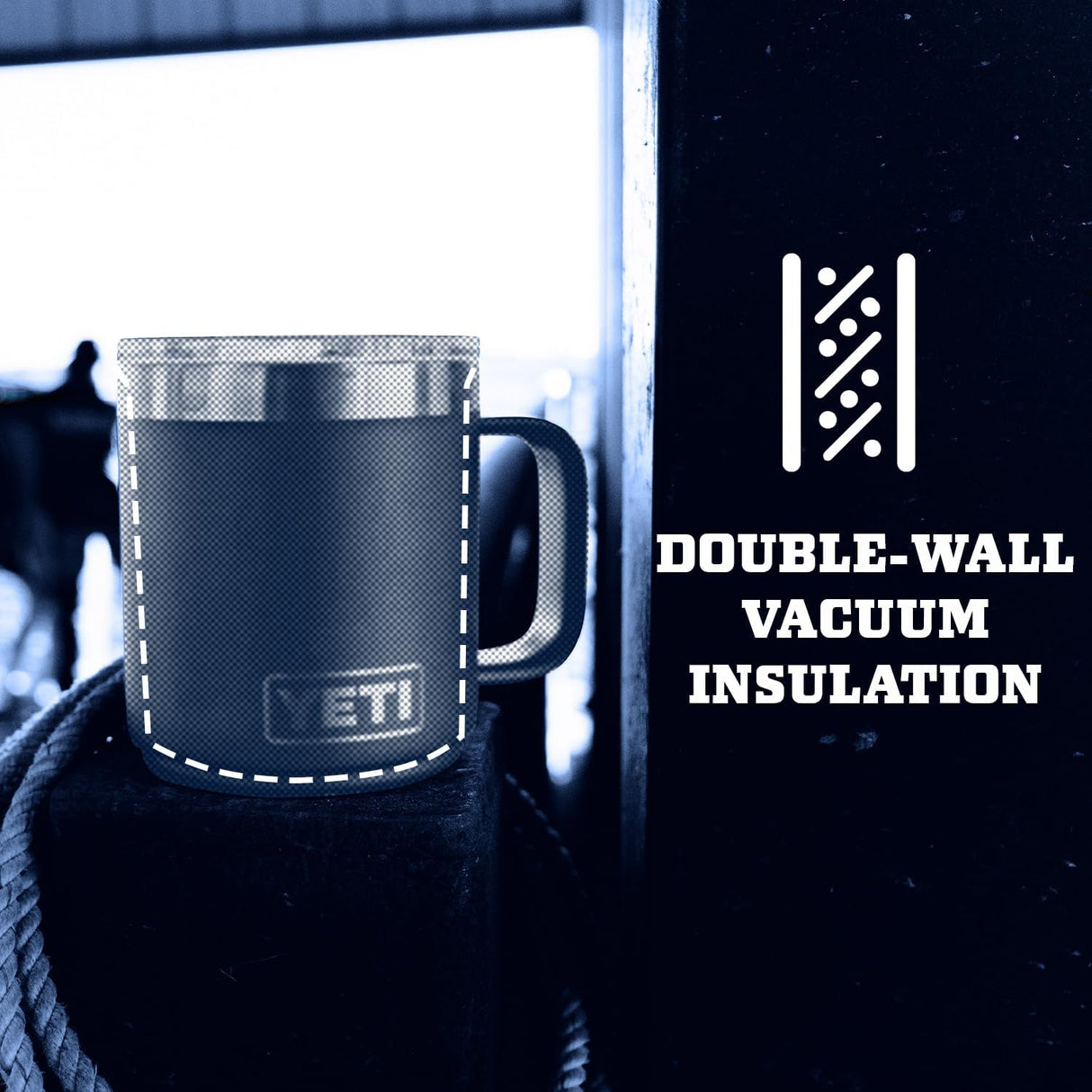 Taza apilable YETI de 10 oz, acero inoxidable, aislamiento al vacío
