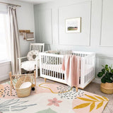 Alfombra rosa lavable para sala de estar, Rosa Lahome