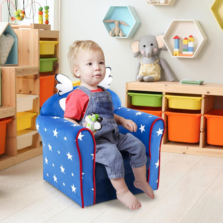 silla con reposabrazos para niños con patrón,Costzon, azul.