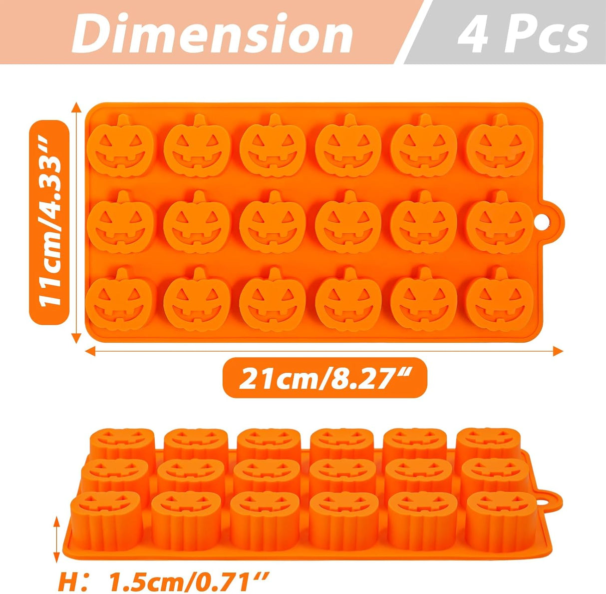 Moldes de Silicona Webake para Chocolates de Halloween 4PCS