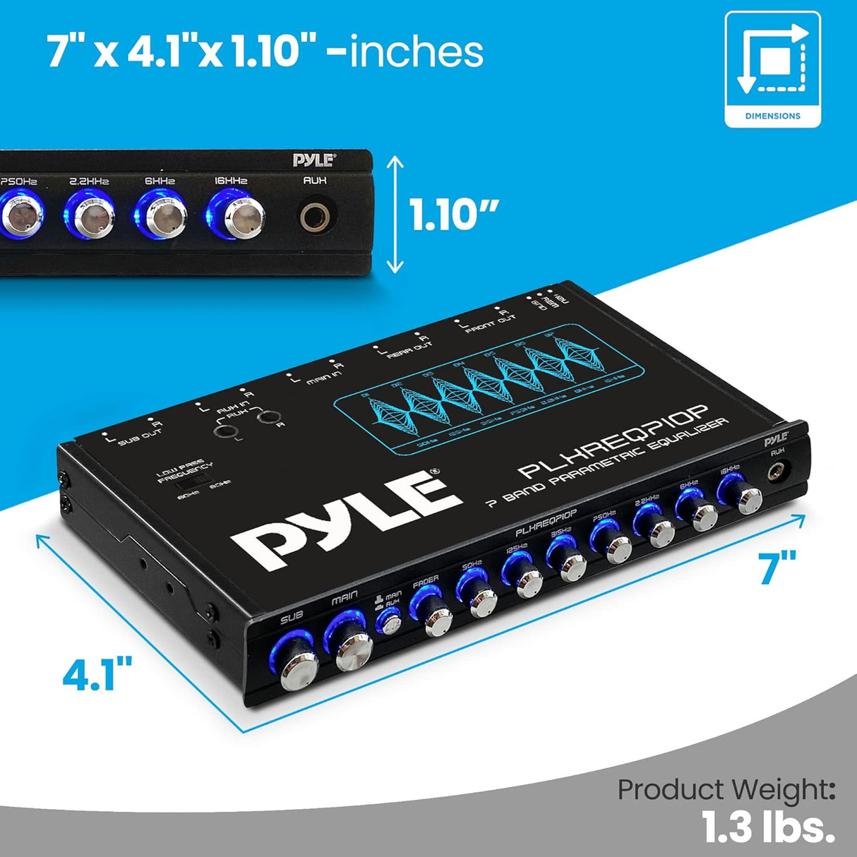 Ecualizador paramétrico de 7 bandas PYLE PLXREQ710P