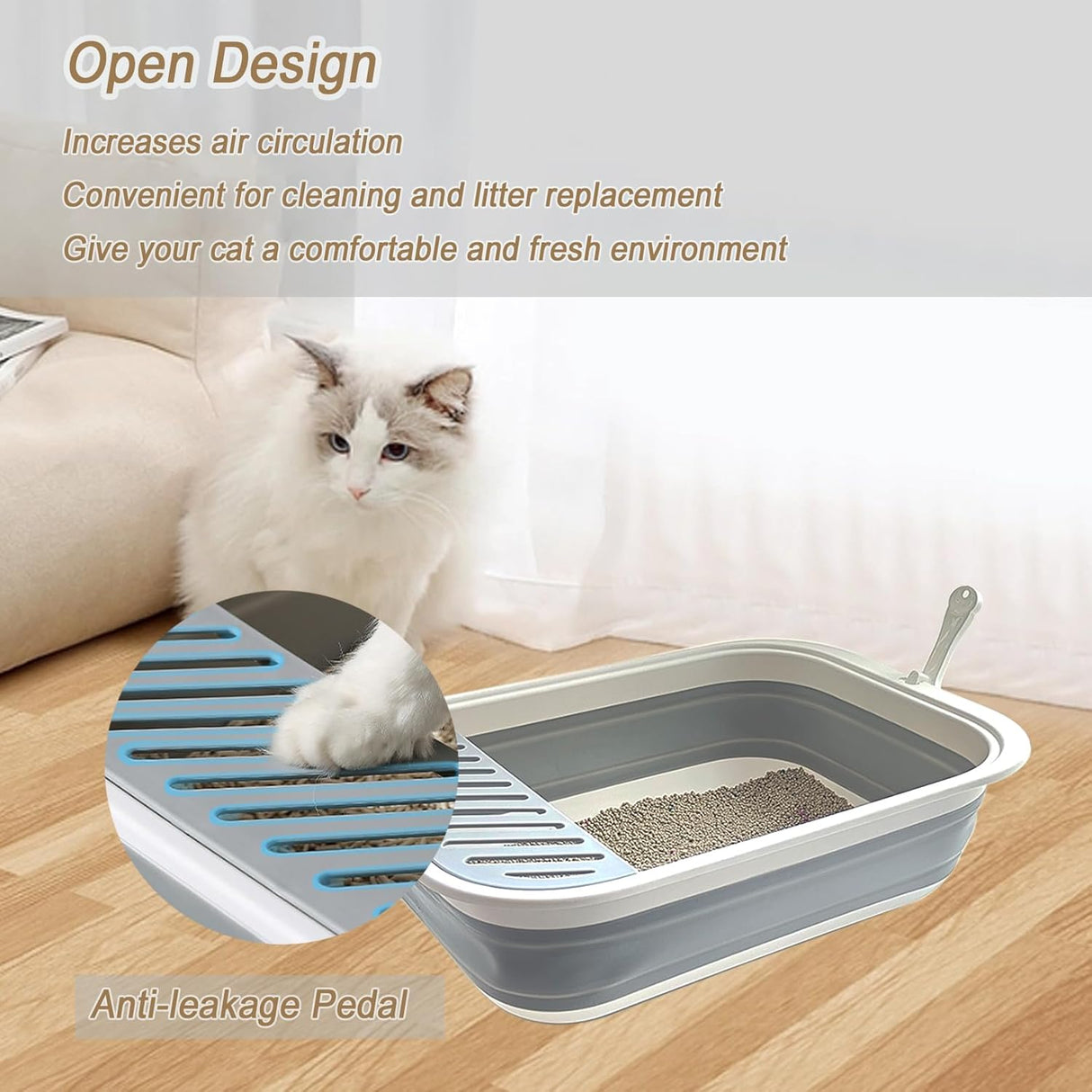 Caja de arena plegable para gatitos chuyouan