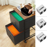 Gabinete de archivo móvil HOOBRO, 2 cajones, modelo BFK20WJ01