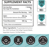Suplemento Rhamoph NAD+ liposomal con trans-resveratrol 60u