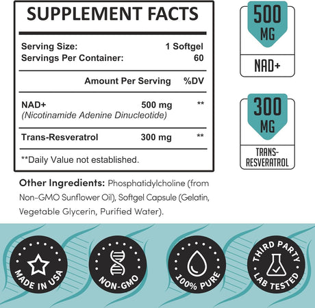 Suplemento real de NAD potenciador envejecimiento saludable