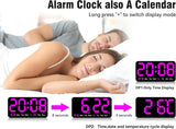 Reloj Digital Grande, Alarma Doble, 3 Niveles de Brillo