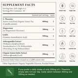 L Theanine 400mg Líquido, GABA, Magnesio, Ashwagandha, Vegano