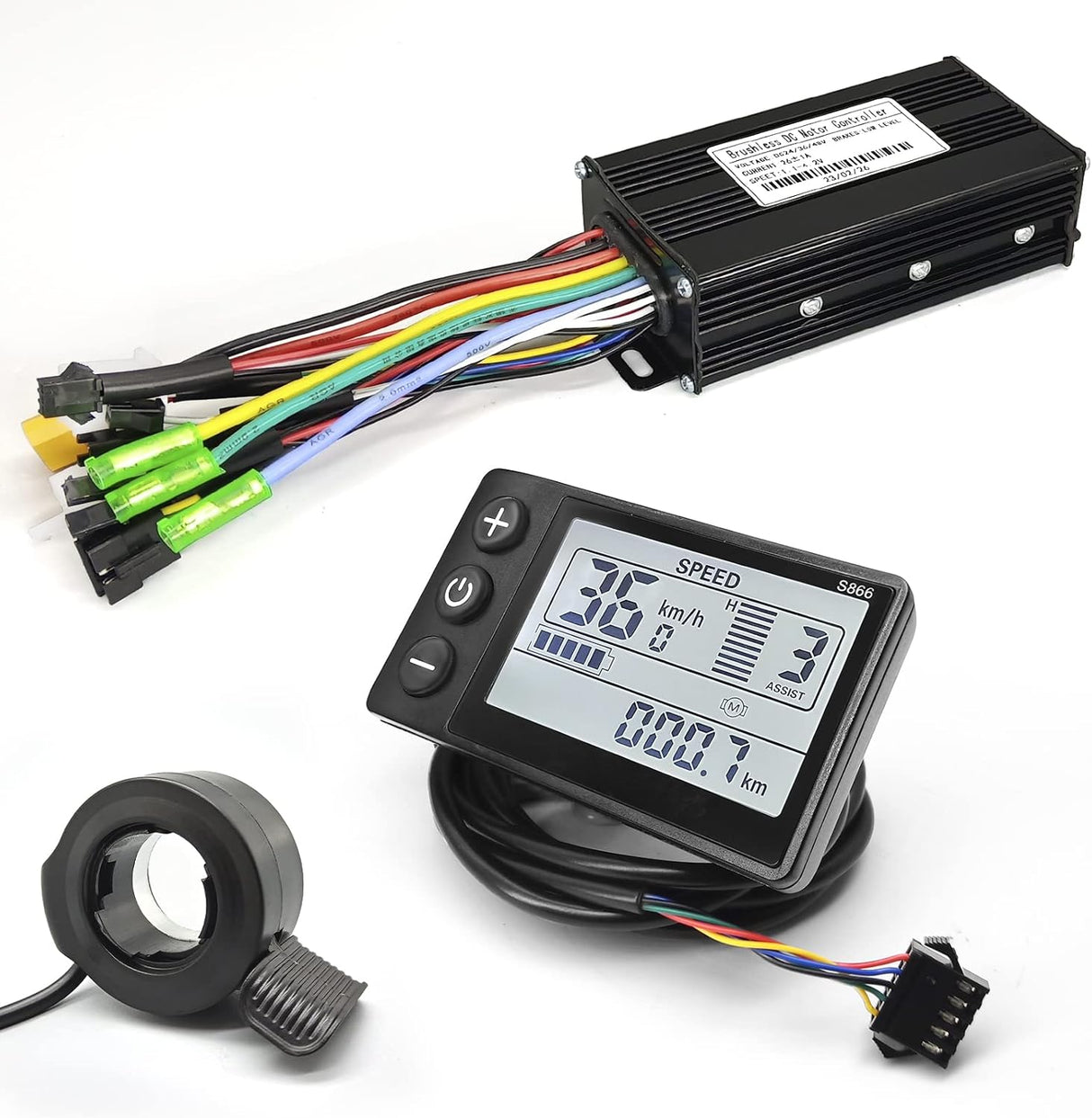 Kit de Conversión EBike 1000W, Controlador Brushless 30A, S866