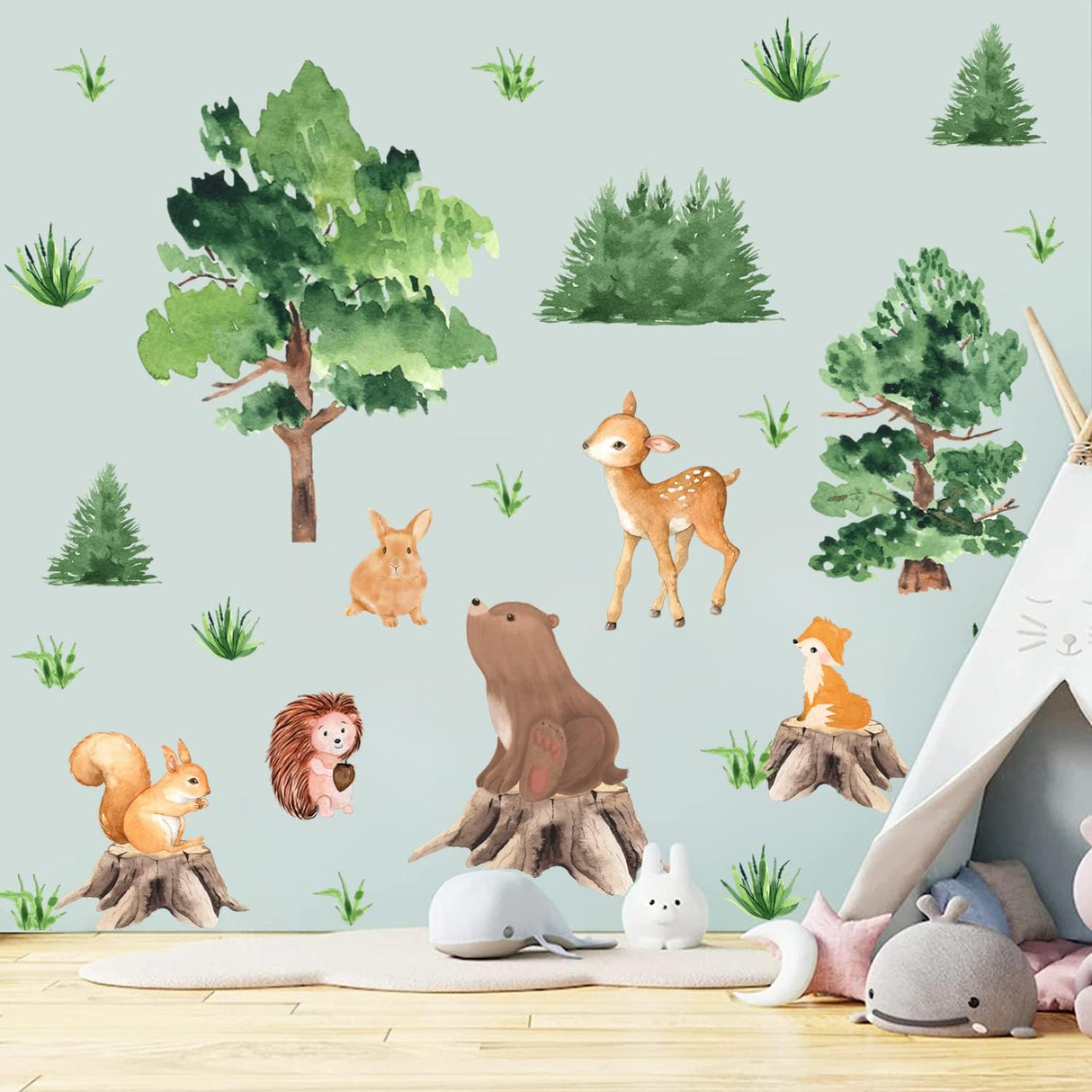Pegatinas de animales de bosque KOKOLAP para decoraciones infantiles