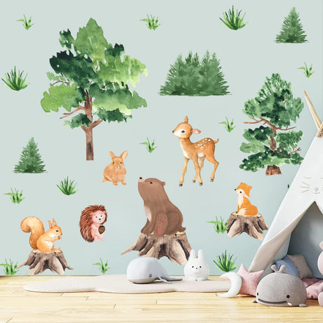 Pegatinas de animales de bosque KOKOLAP para decoraciones infantiles