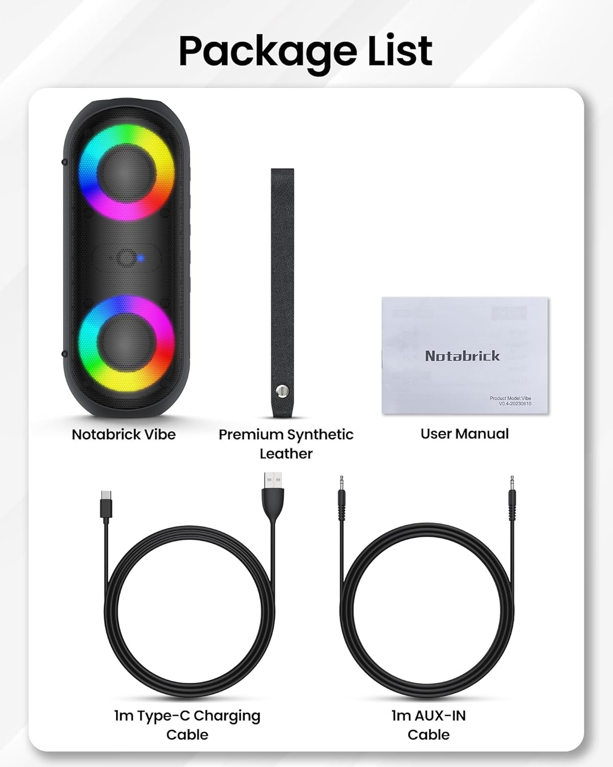 Altavoz Bluetooth Portátil de 30W IPX7 con Luces RGB