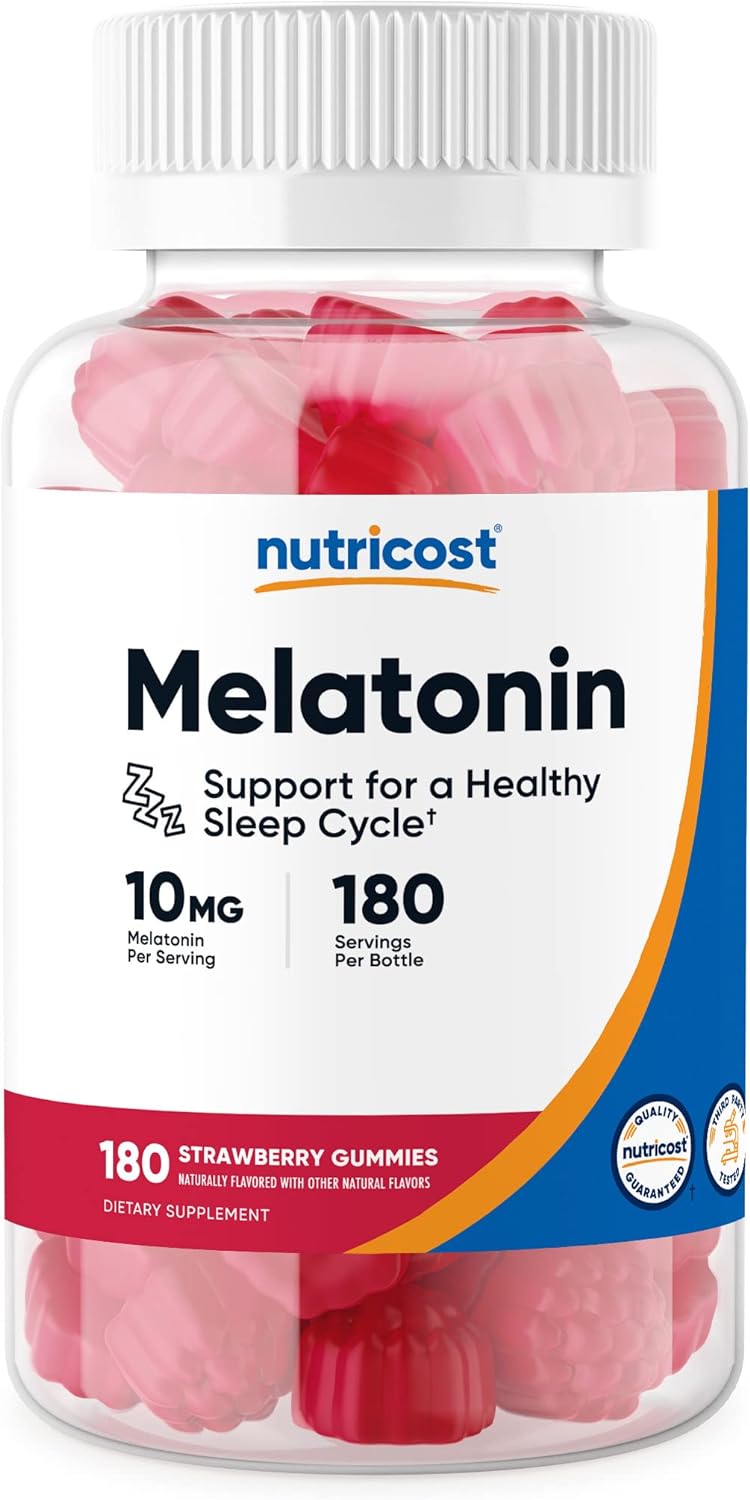 Nutricost Sleep 10 mg 180 gomitas 90 porc  sabor a fresa