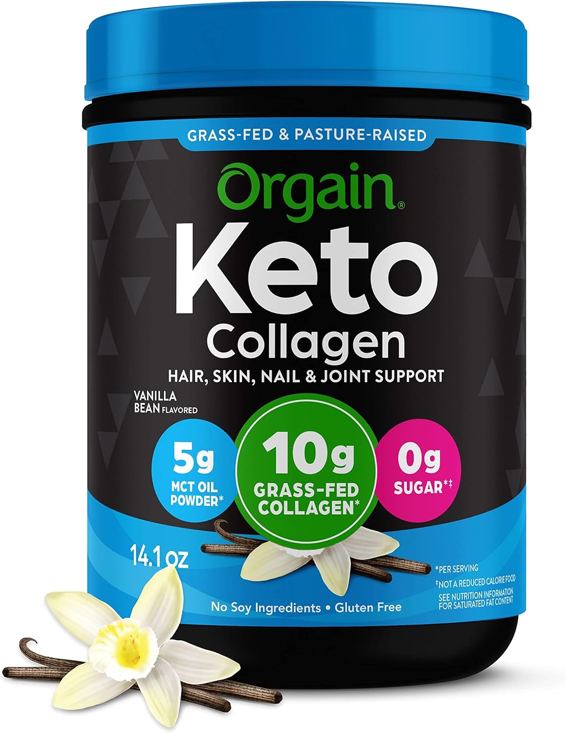 Orgain Collágeno Keto con MCT, Vanilla, Paleo, 0.88 lb