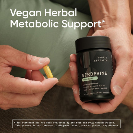 Suplemento Sports Research Berberina Apoyo metabólico 1000mg