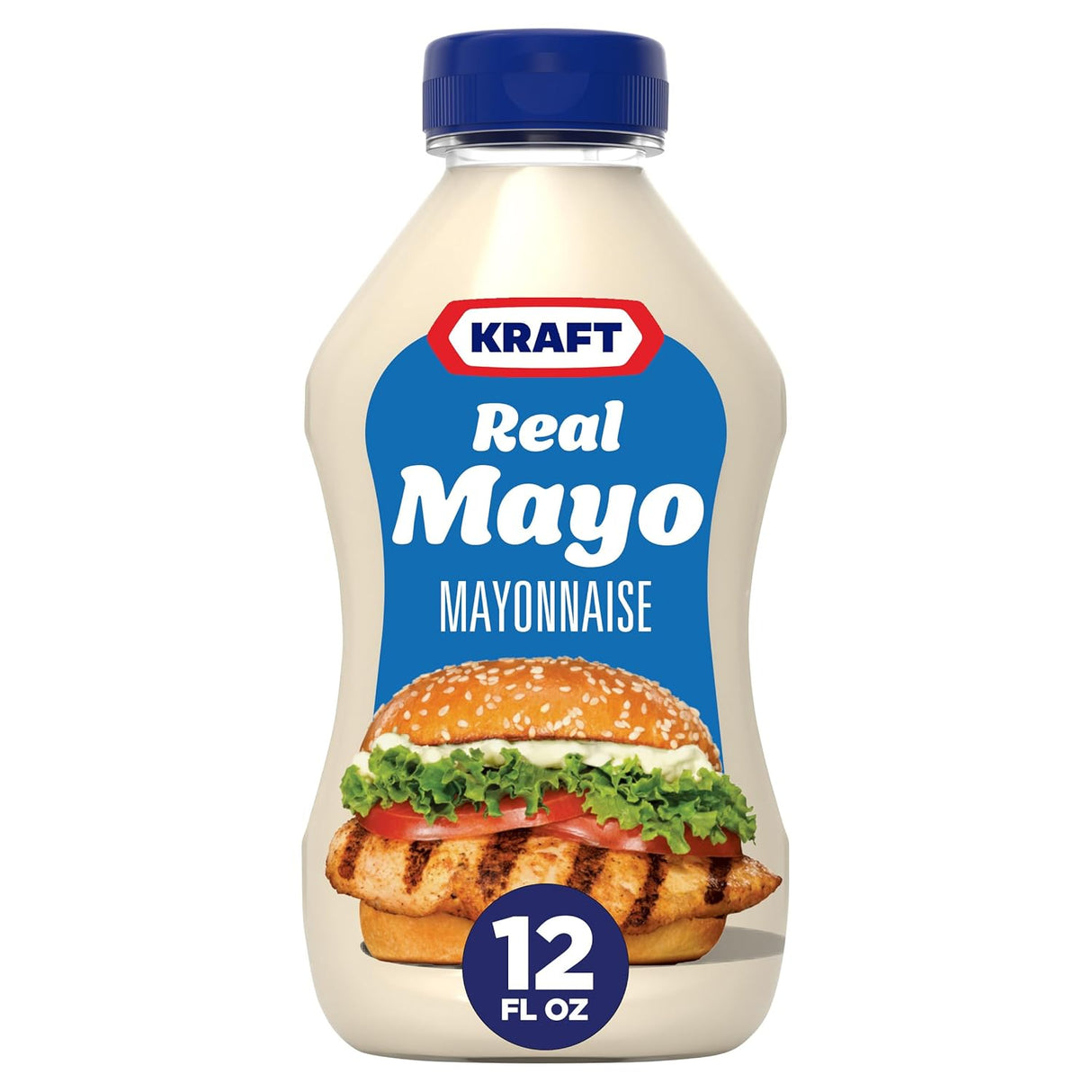 Mayonesa Kraft Real Cremosa y Suave, 12 fl oz botella