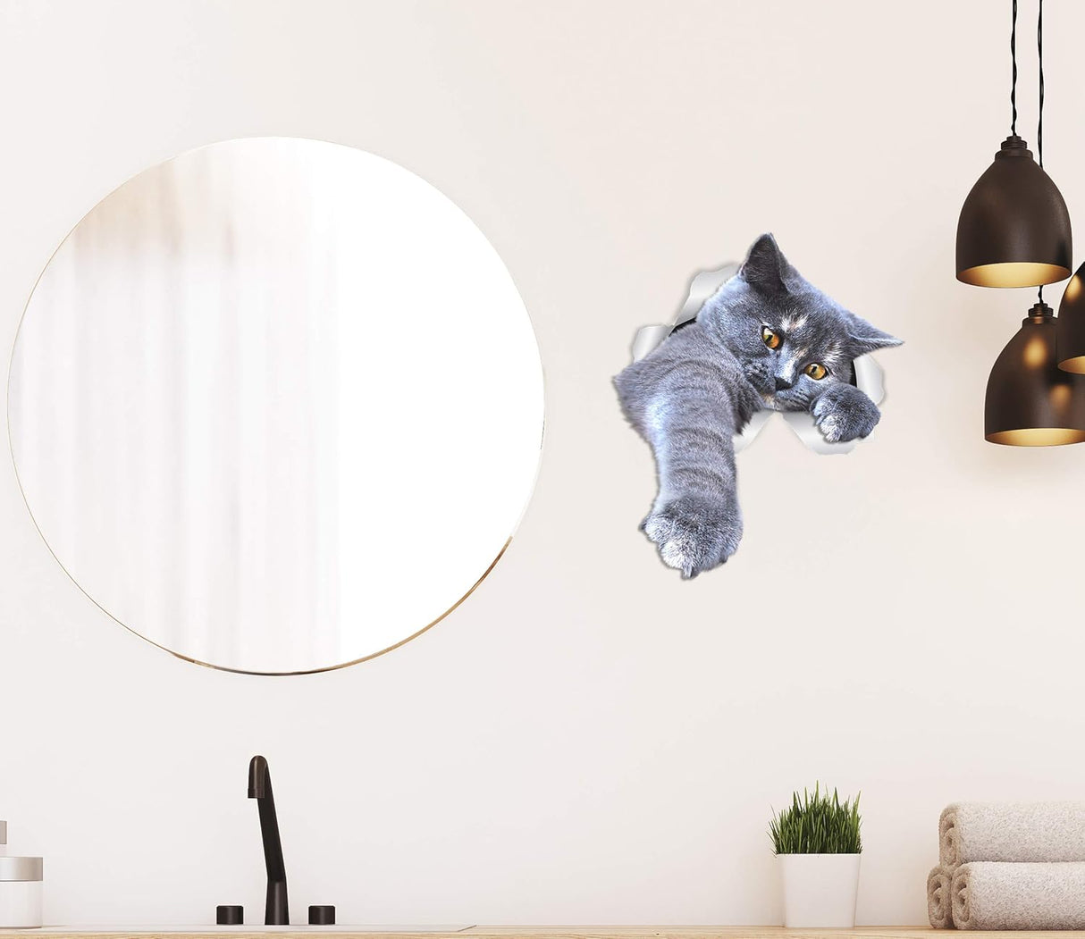 Pegatinas de Gato Winston & Bear - 2 Pack, 3D y Decorativas