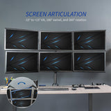 Soporte de Pantalla VIVO para 6 Monitores, Ajustable, STAND-V106A