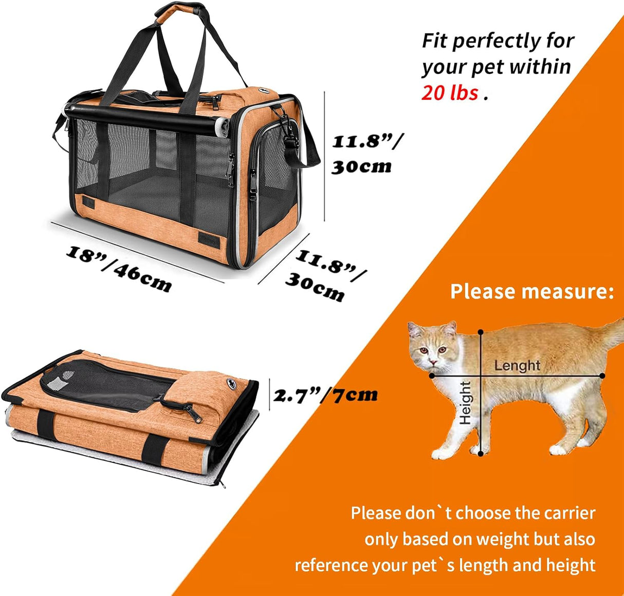 Bolsa de Transporte para Perrito Melon, Suave y Plegable