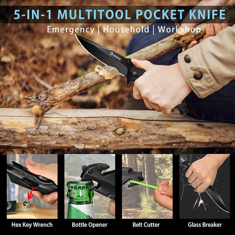 Cuchillo de bolsillo para hombres plegable multiherramienta