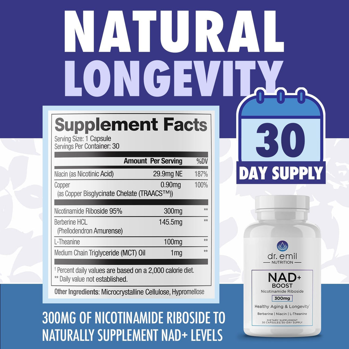 Suplemento de ribósido de nicotinamida DR EMIL NUTRITION