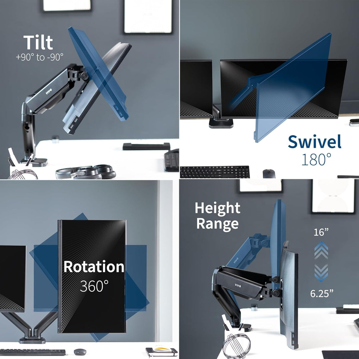 Soporte de Doble Monitor VIVO 32 Articulado STAND-V002O