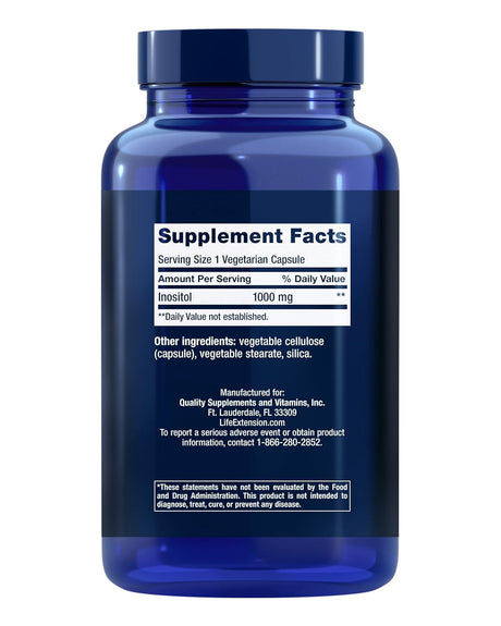 Suplemento Inositol Caps 1000 mg  de mioinositol  Sin gluten