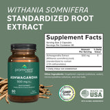 Suplemento de Ashwagandha Prominent - 500 mg, 60 cápsulas veganas