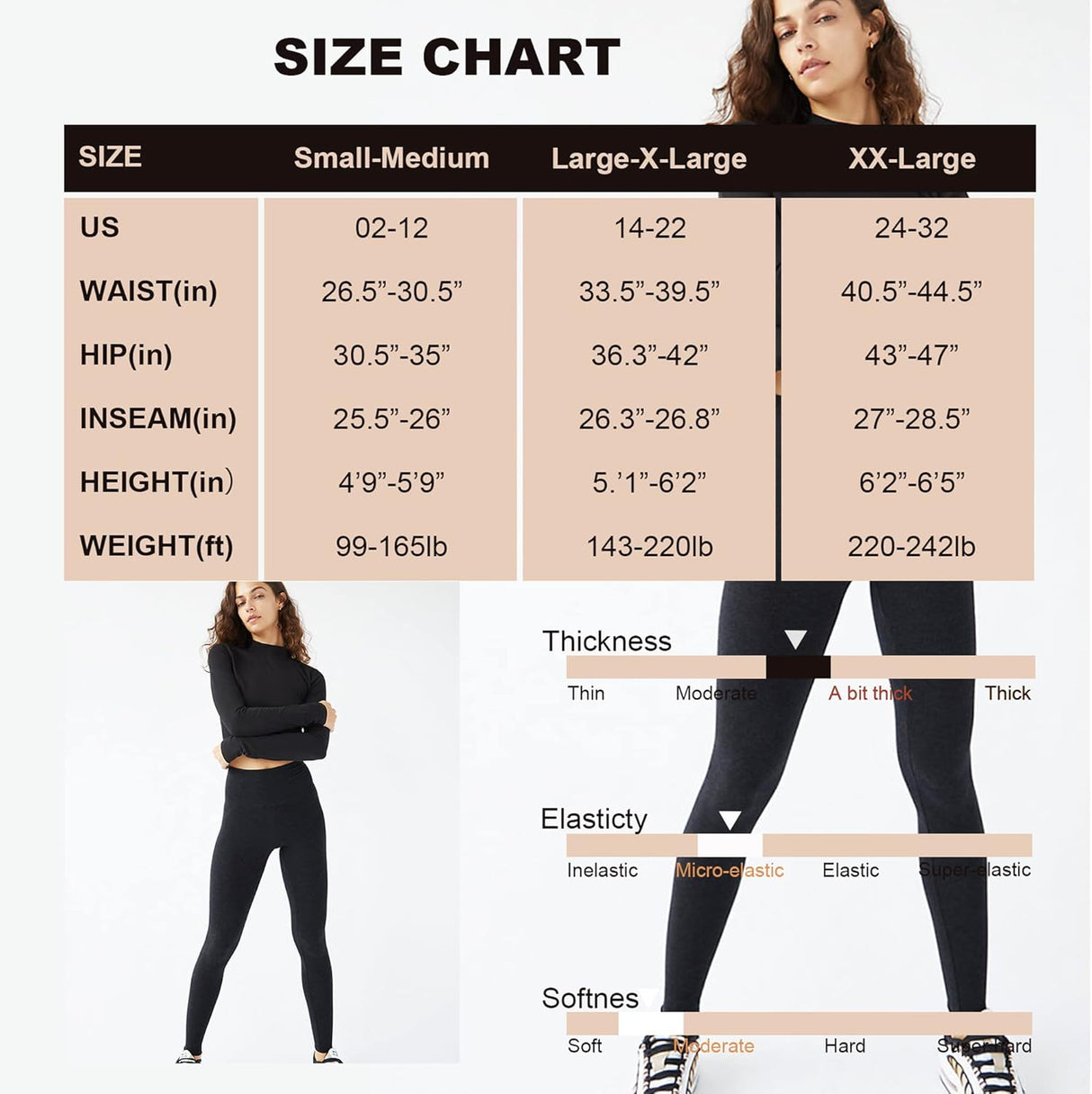 Paquete de 2 leggins de cintura alta talla L