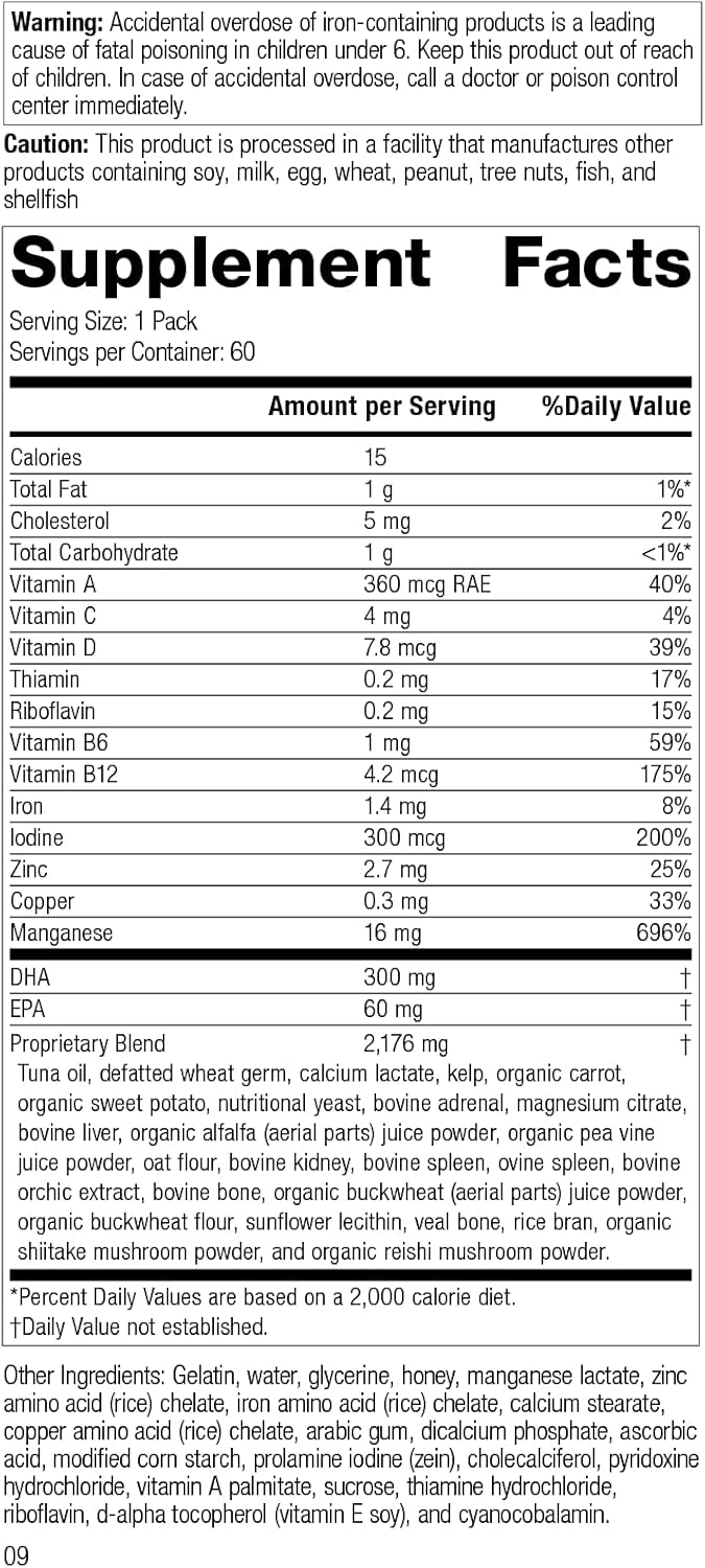 Suplemento salud óptima con vitamina D hierro vitamina B12