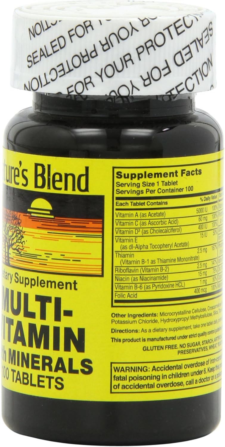 Multivitamínico NAT B de Nature's Blend, 100 tabletas, surtido