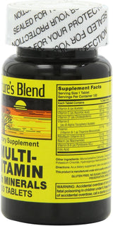 Multivitamínico NAT B de Nature's Blend, 100 tabletas, surtido