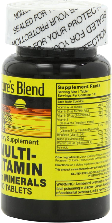 Multivitamínico NAT B de Nature's Blend, 100 tabletas, surtido