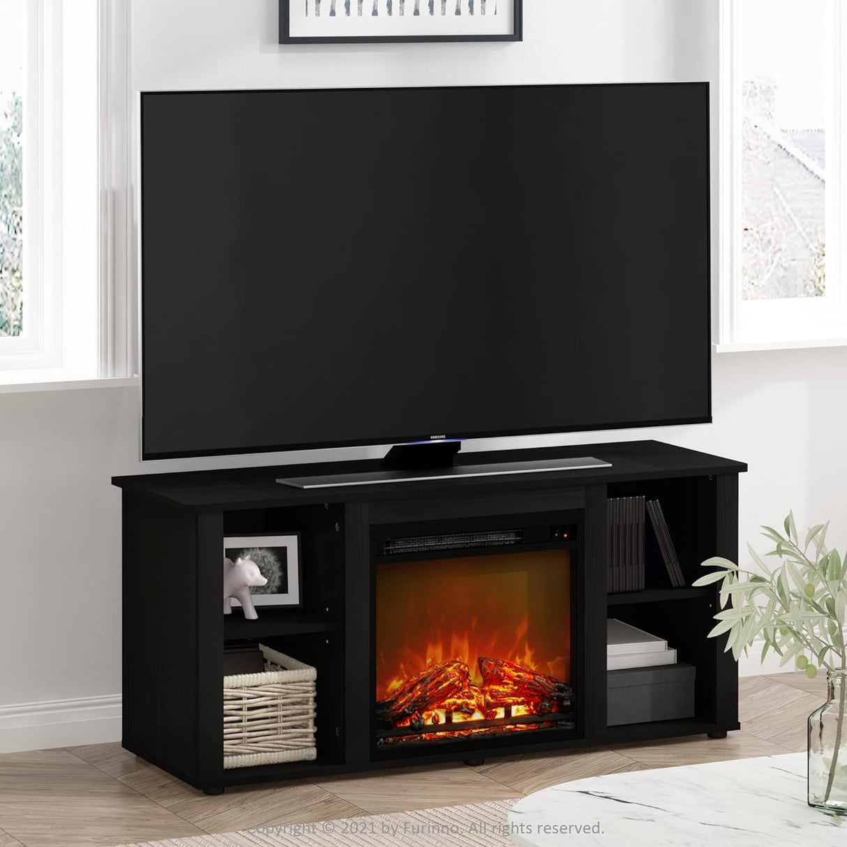 Soporte TV 55" con chimenea ajustable - Modelo Jensen