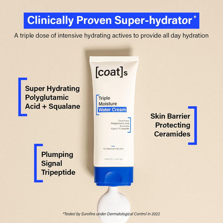 Crema facial a base de agua triple humectante COATS