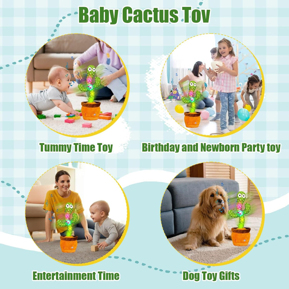 Muñecos Cactus Bailarín para Niños, Juguete Musical Educativo,Modelo C1